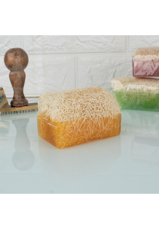Zitronen Seife mit Luffa