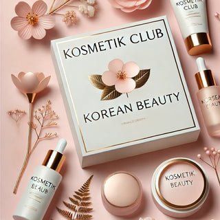 A minimalist and elegant cover image for a collection of Korean beauty products, featuring only the text 'Kosmetik Club – Korean Beauty'