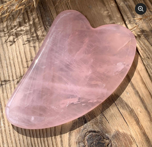 Esra Ezmeci Gua Sha Rose Quartz Natural Stone for Facial Massage